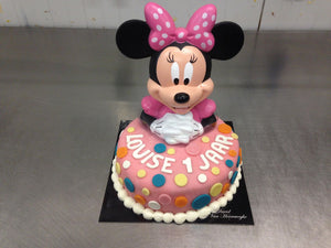 Verjaardagstaart met spaarpot Minnie Mouse